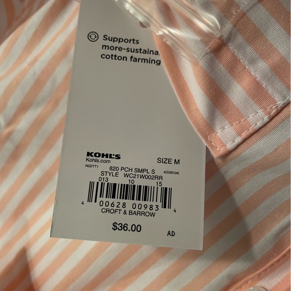 NWT peach striped button up. - Picture 2 of 3
